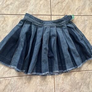 GAP Dark & Light Blue Panelled Denim Skater Skirt